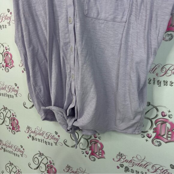 Buffalo David Bitton tshirt tee Lavender Button-Down Women's Shirt - Picture 3 of 9